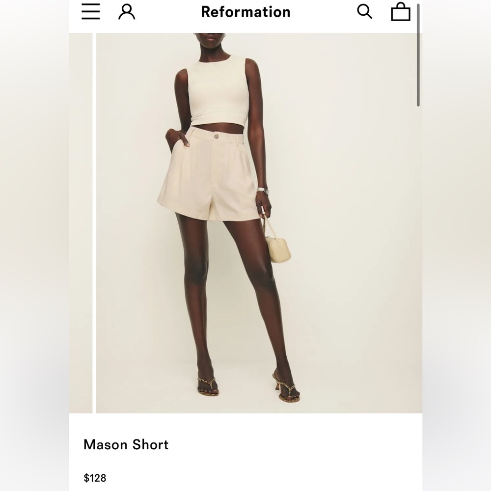 Reformation mason linen shirt in white